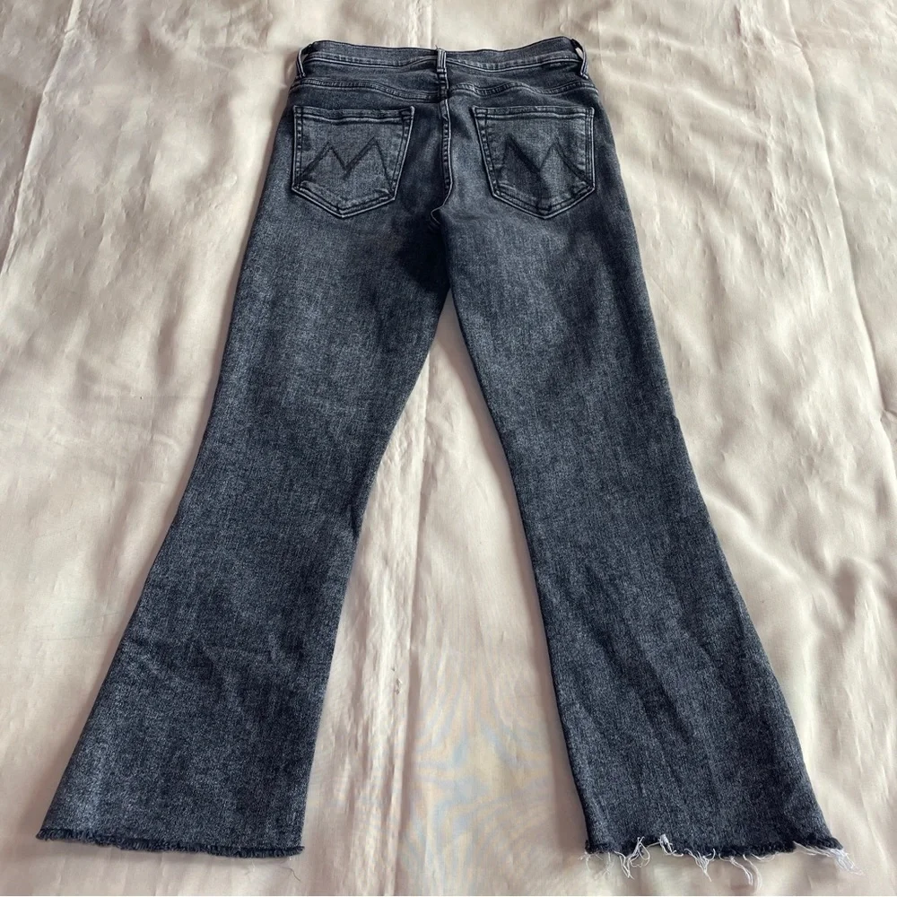 MOTHER- The Insider Crop Step Fray in Train Stops Gray Jeans Size 26 Ankle Crop